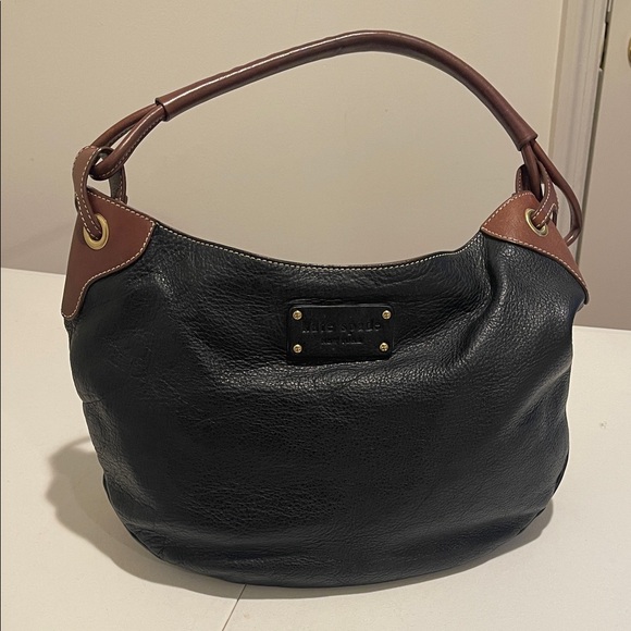 Kate Spade Black & Brown Pebble Leather Hobo/Shoulder Bag - Picture 1 of 16